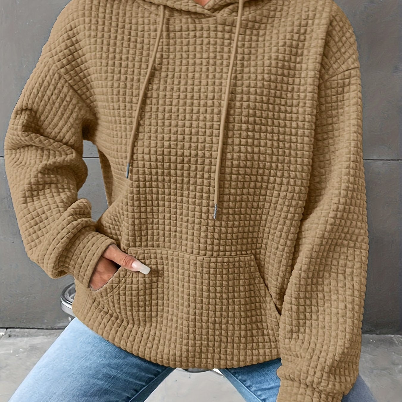 Léana™ | Sudadera con capucha texturizada de manga larga