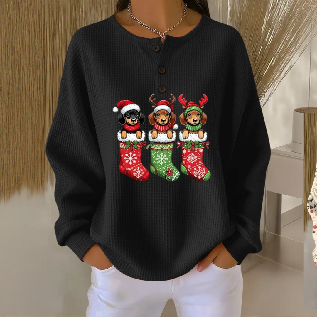 Grethe | Jersey Vintage de Navidad con Motivo de Perro