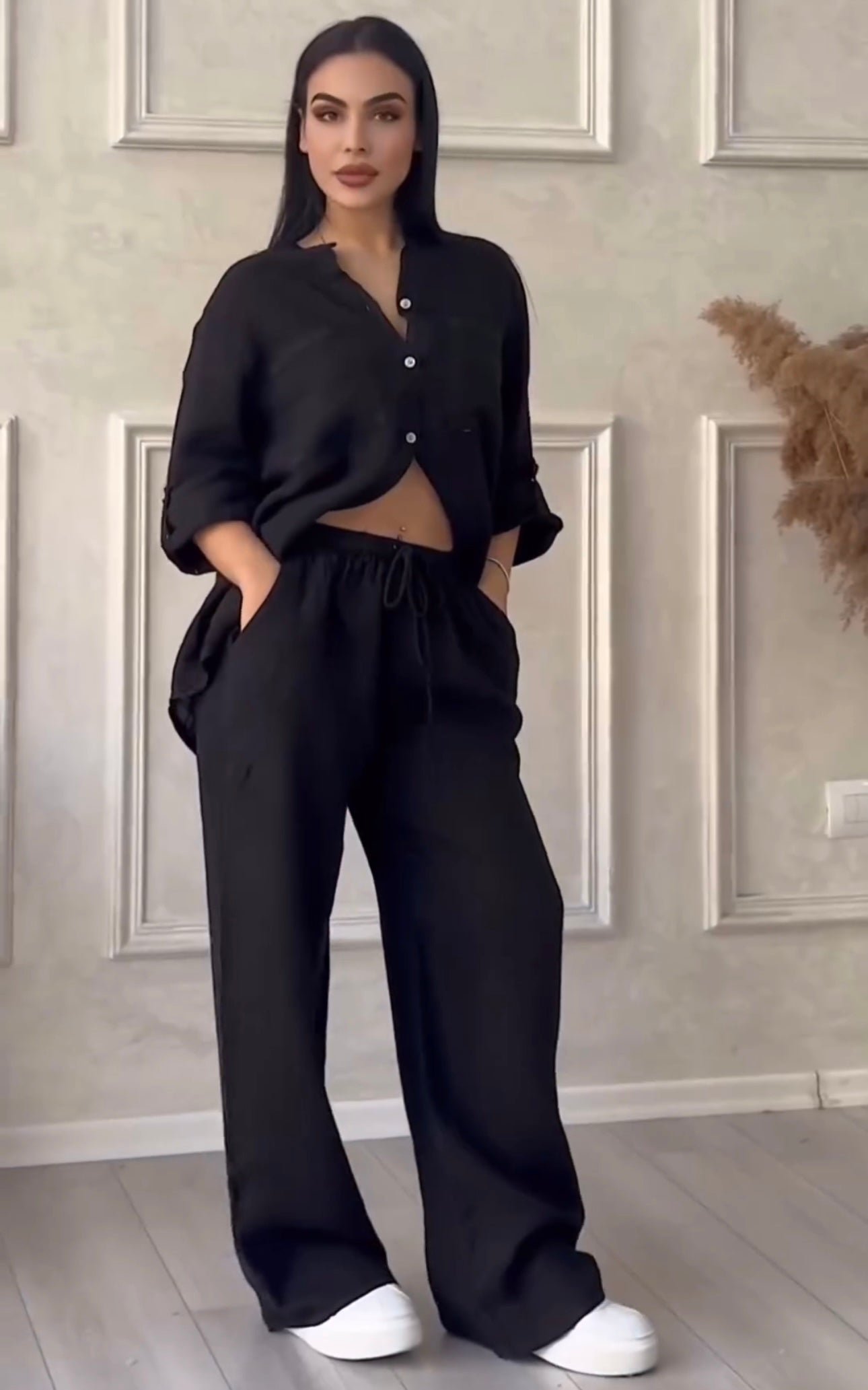 Elena | Conjunto de Camisa y Pantalones de Lino para Mujer