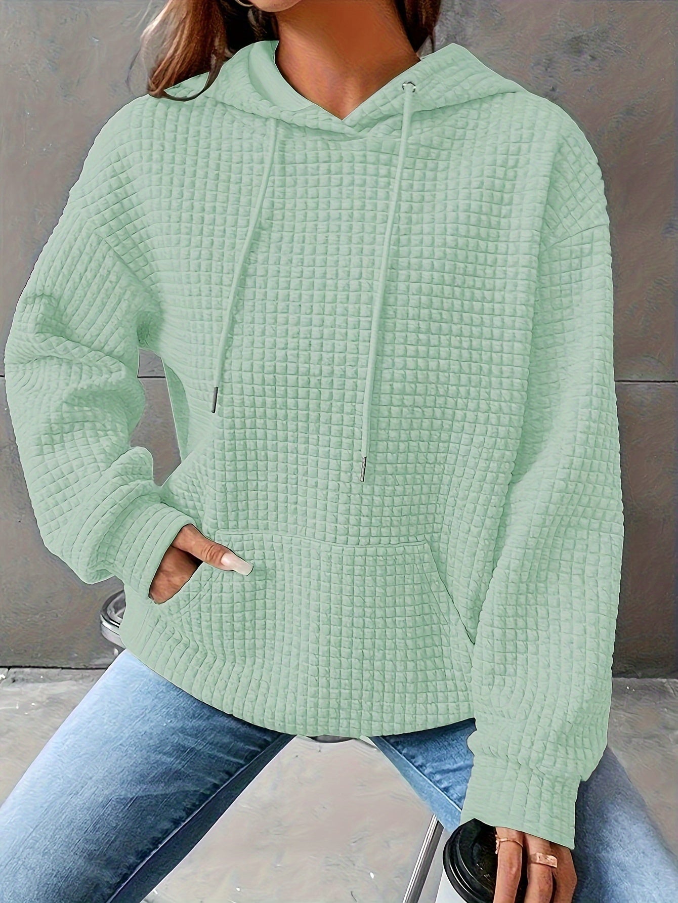 Léana™ | Sudadera con capucha texturizada de manga larga