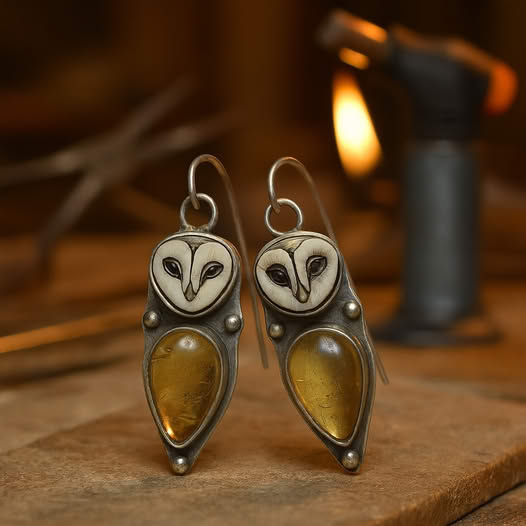 Pendientes colgantes Búho Boho