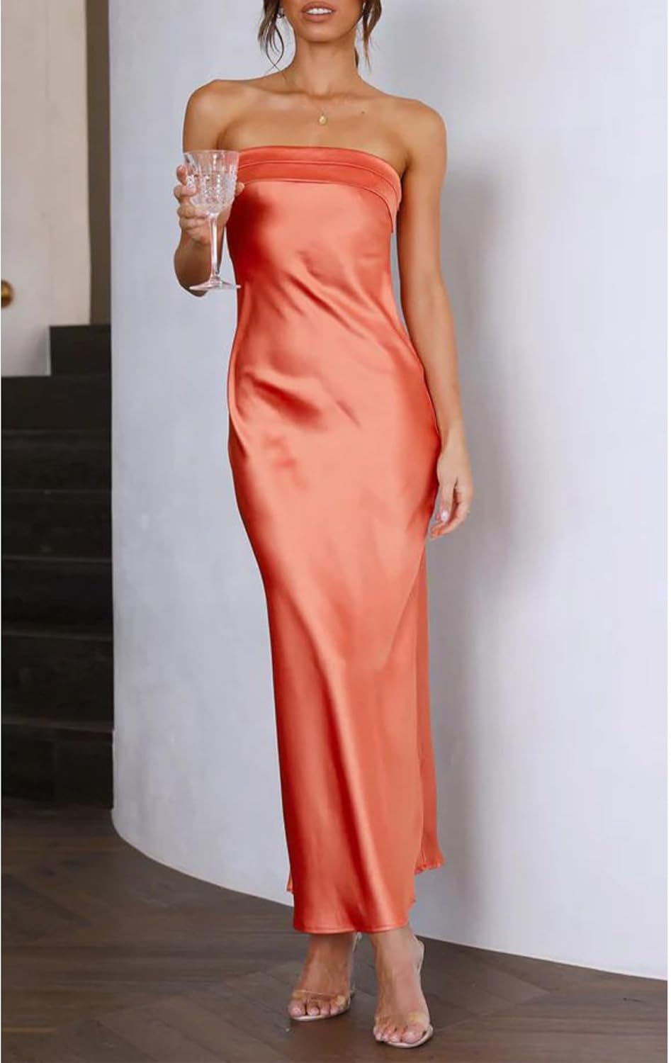 Cristina | Vestido de satén sin mangas