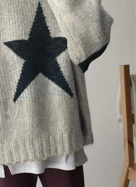 Suéter Popular de Cuello Redondo y Manga Larga