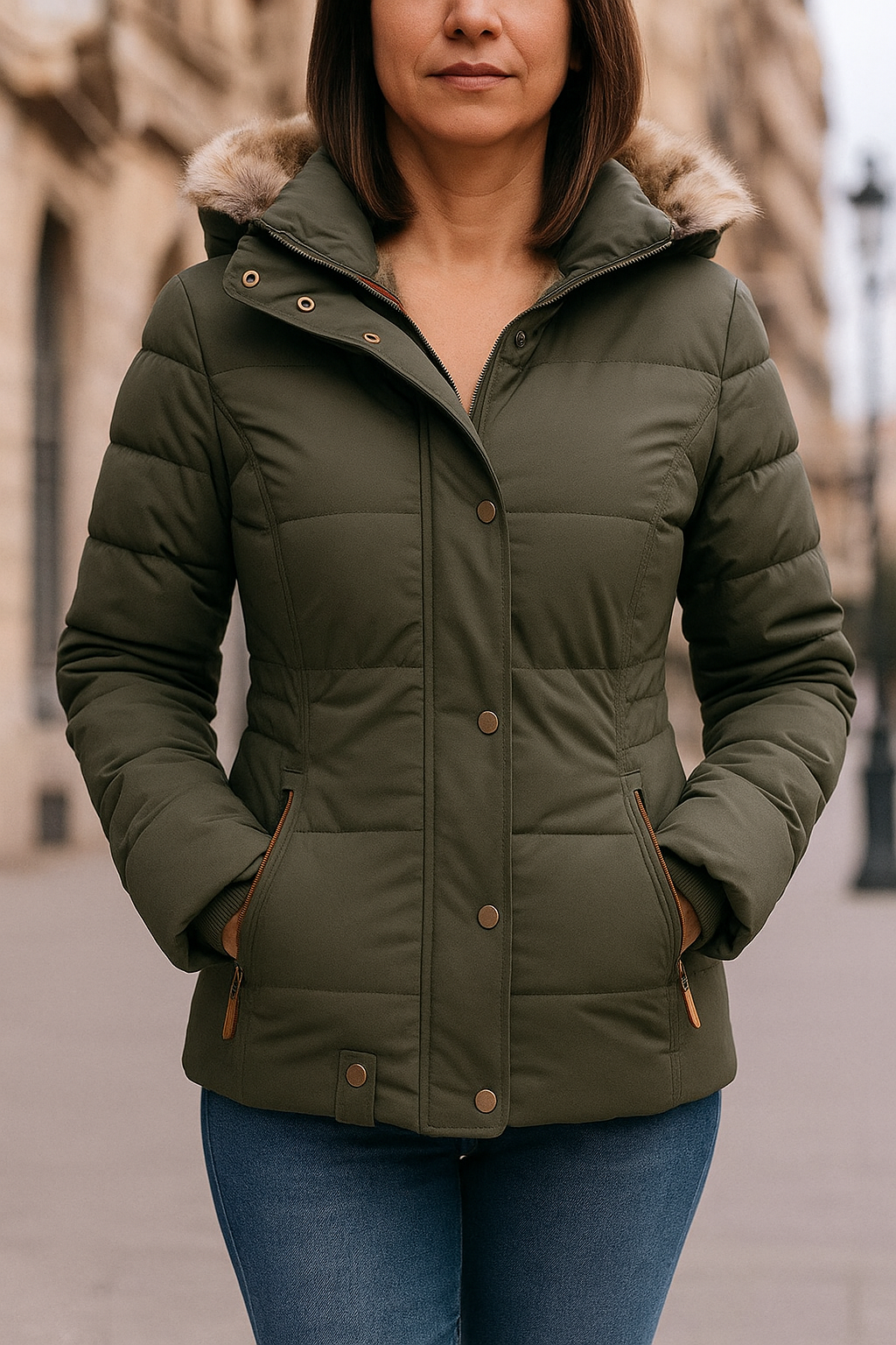 Aurora | Chaqueta de invierno ajustada con capucha