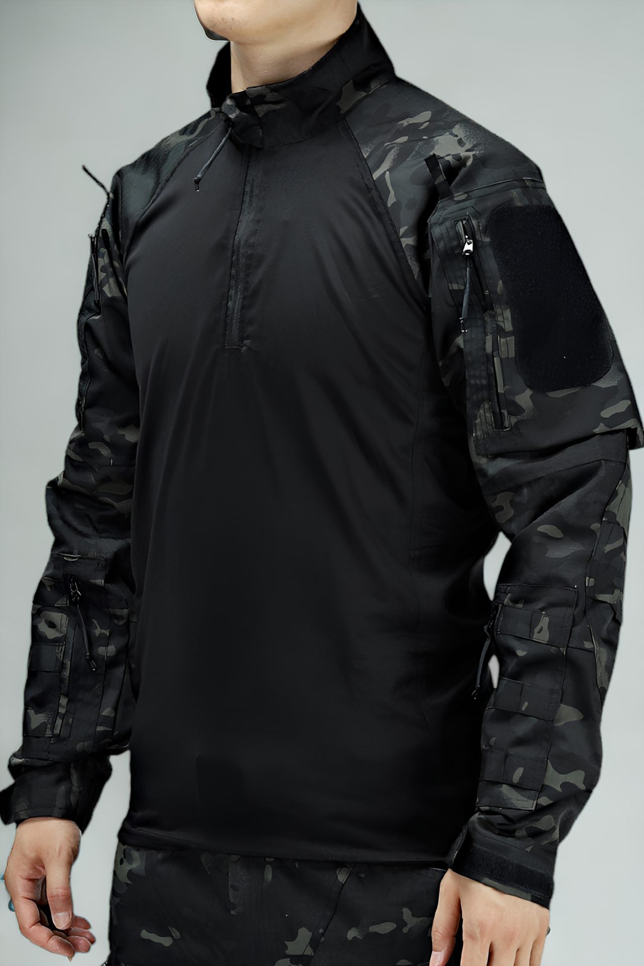 CAMISA TÁCTICA CAMUFLAJE NEGRO EXTREMO