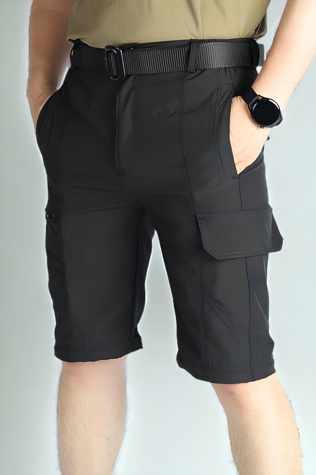 Pantalones Tácticos Convertibles Negros (Tela Ligera)