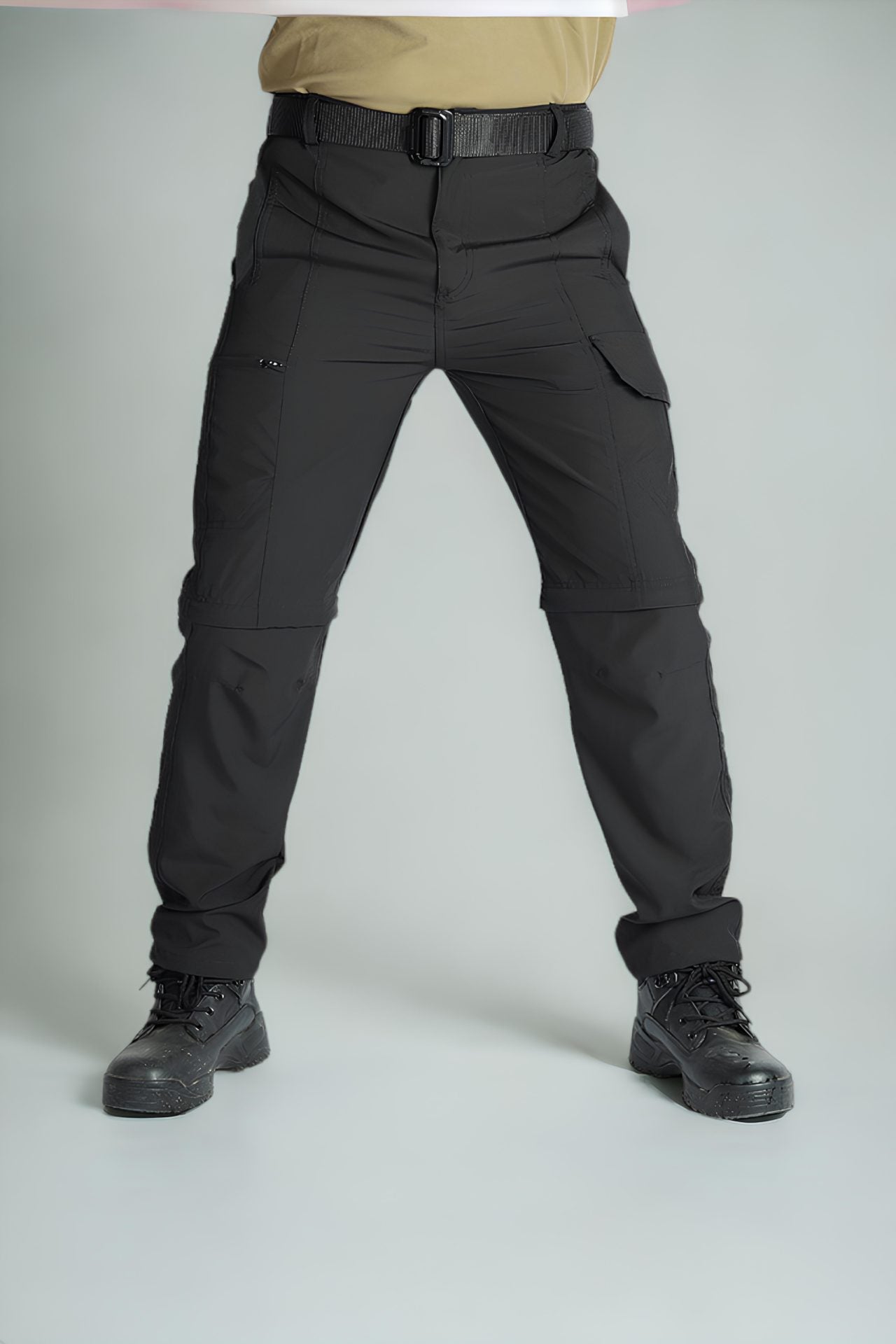 Pantalones Tácticos Convertibles Negros (Tela Ligera)