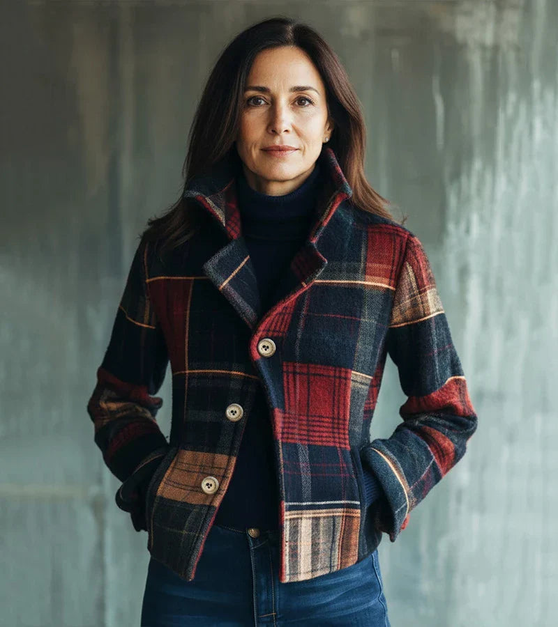 Maura | Chaqueta cálida de cuadros vintage, un estilo atemporal