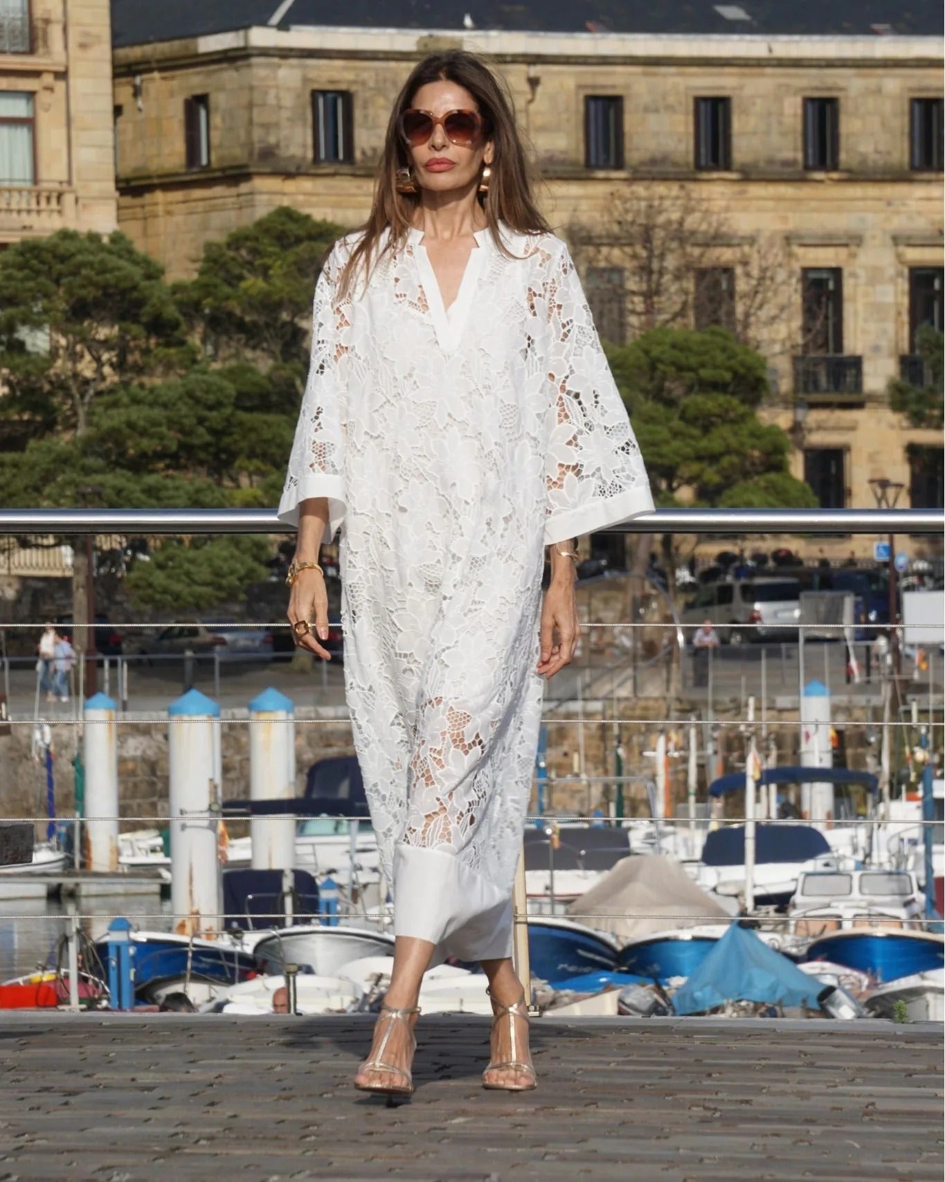 Élise | Vestido largo de encaje lujoso