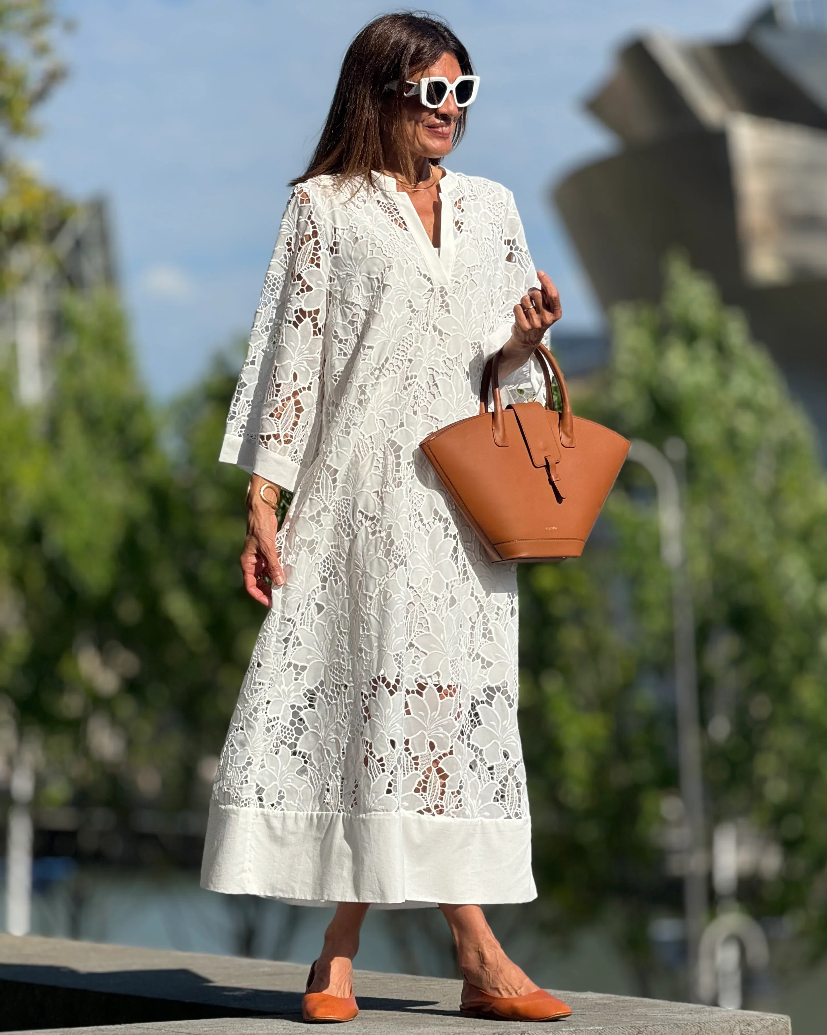 Élise | Vestido largo de encaje lujoso