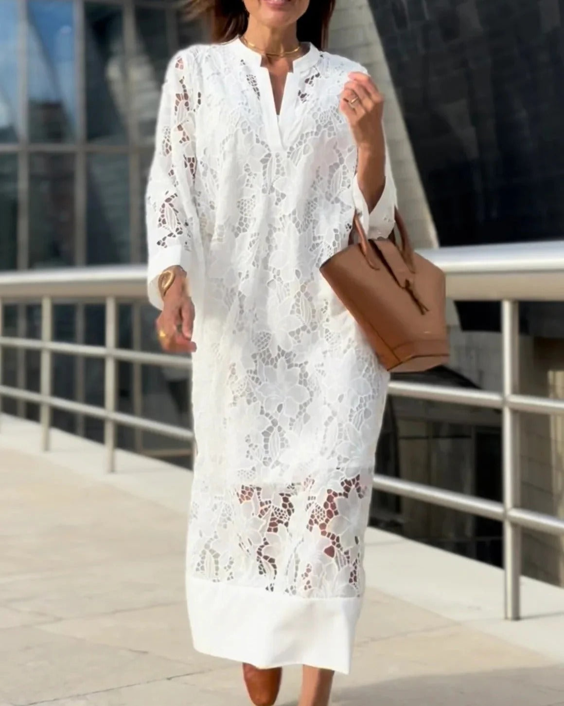 Élise | Vestido largo de encaje lujoso