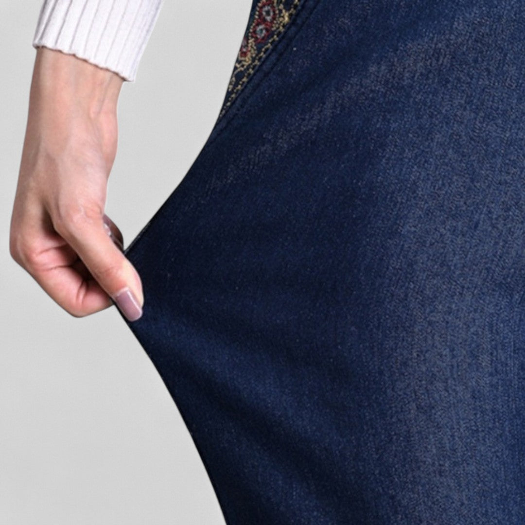 Maira™ | Jean mujer con bolsillos laterales y cintura elástica