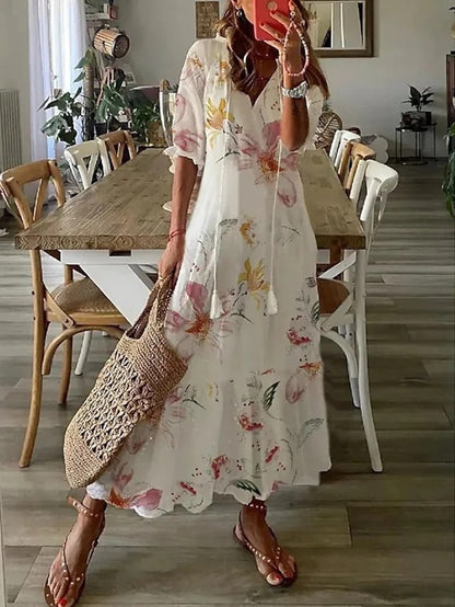Michaela - Vestido Boho con Cobertura de Barriga