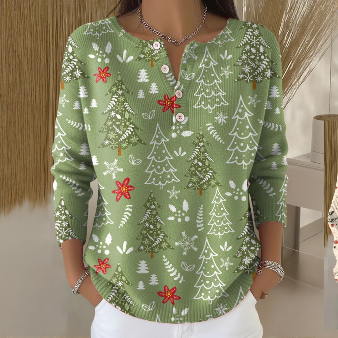 Edith I suéter navideño con botones