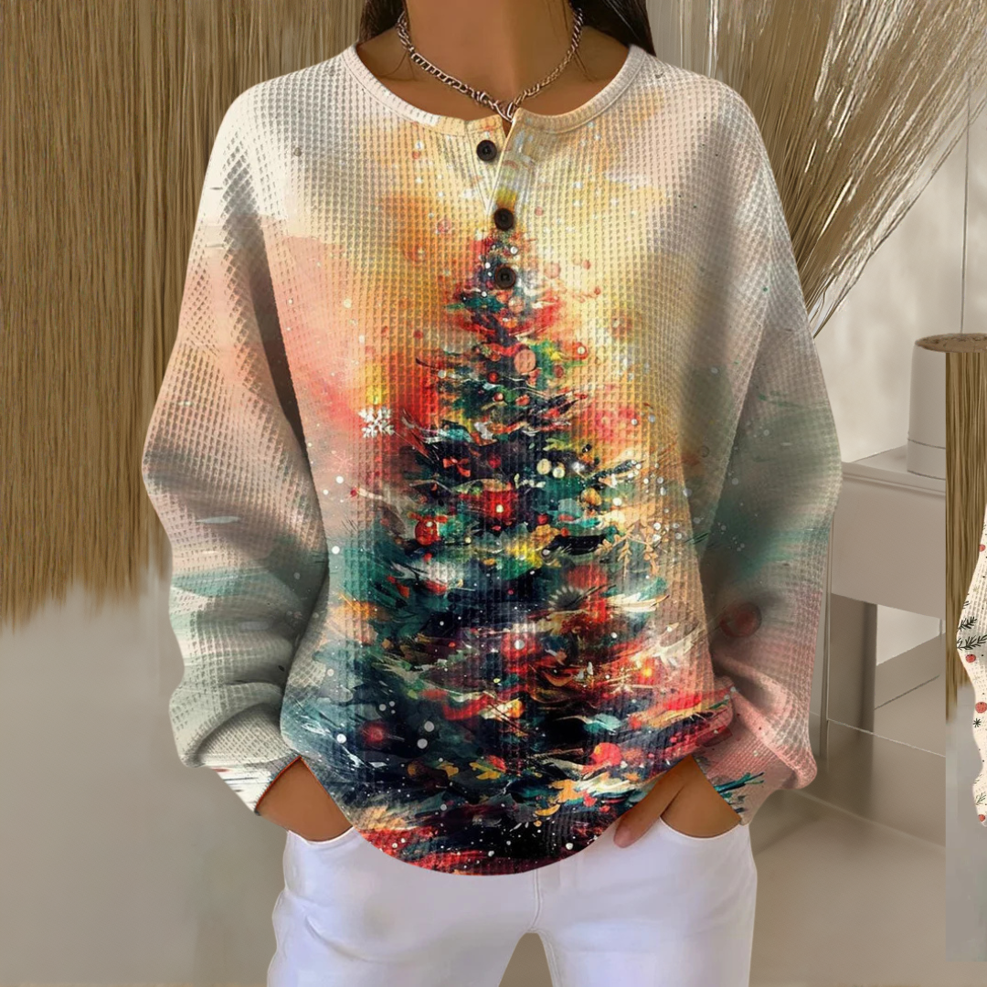Ella | Suéter con Árbol de Navidad y Hygge