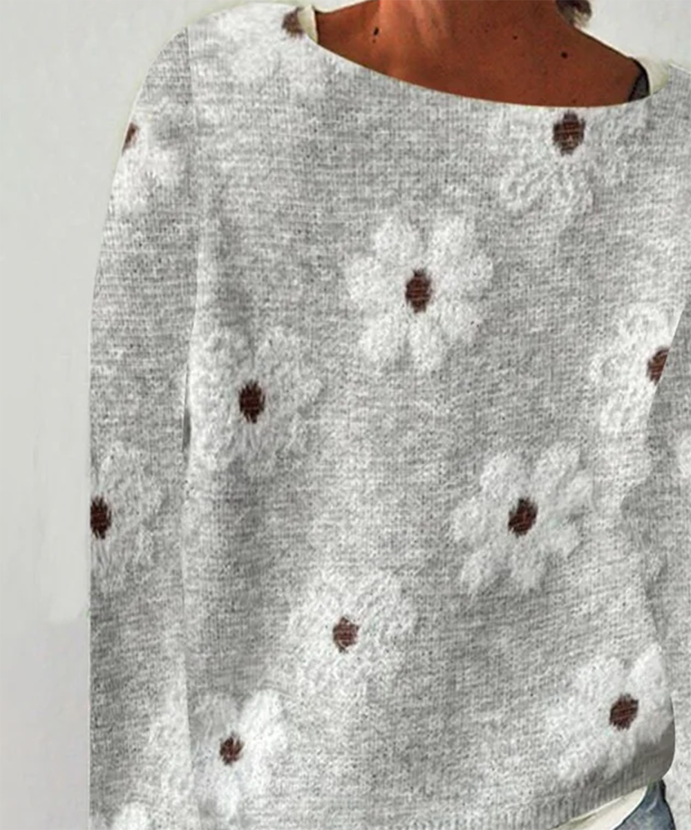 Suéter de Impresión de Manga Larga a la Moda