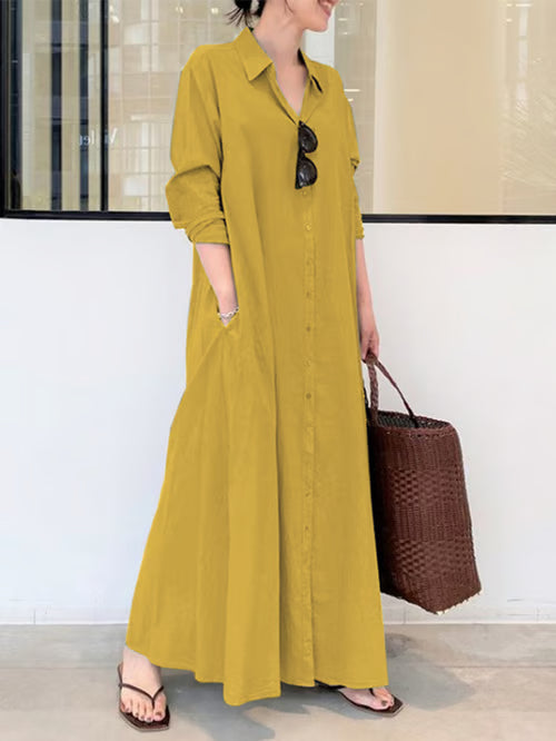 Elena | Vestido Blusa Lino Largo