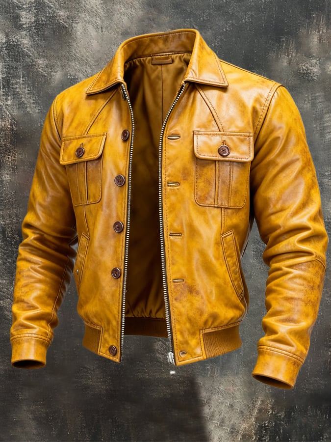 Chaqueta Retro Amarilla Hombre