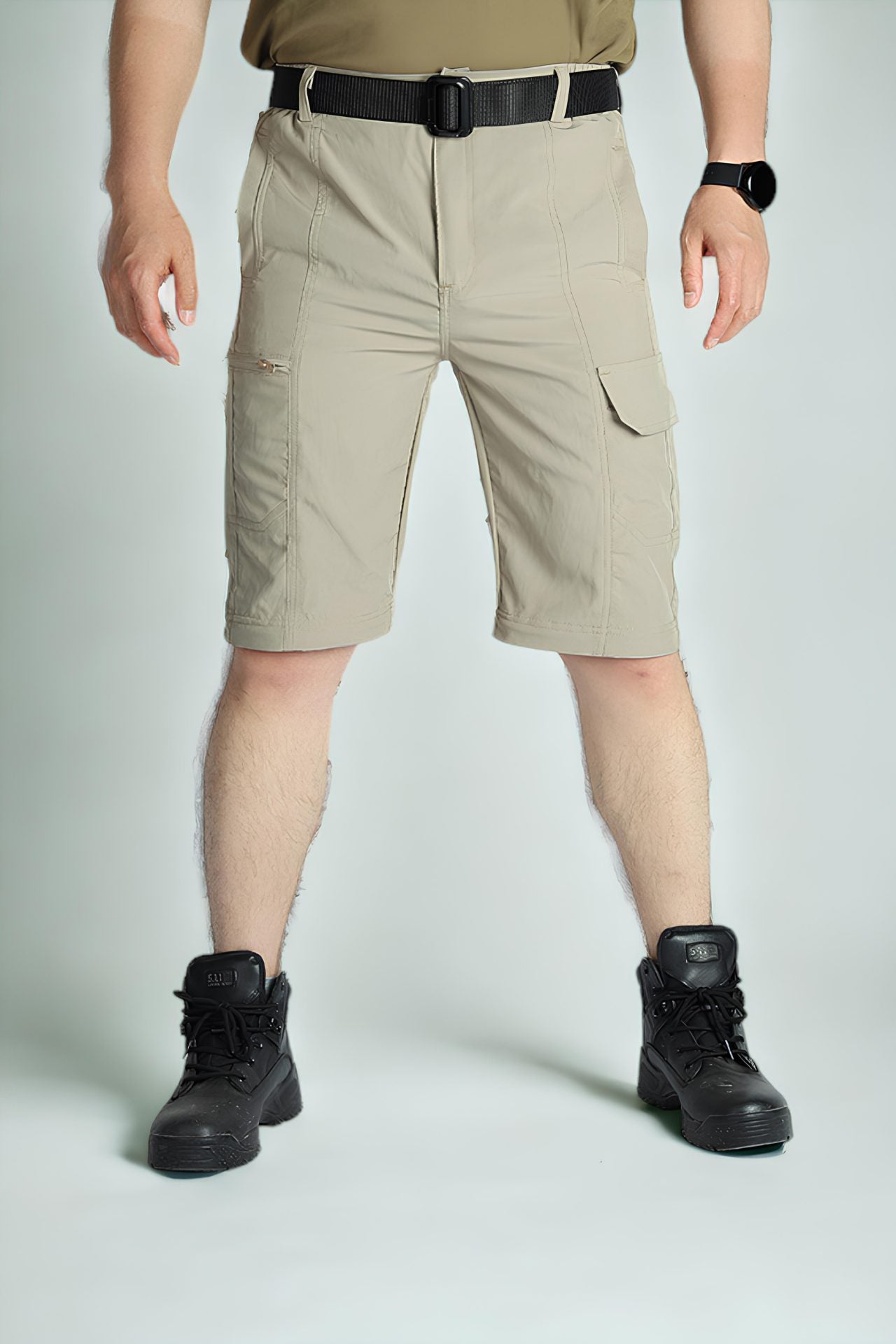 Pantalones Tácticos Convertibles Beige de Tela Ligera