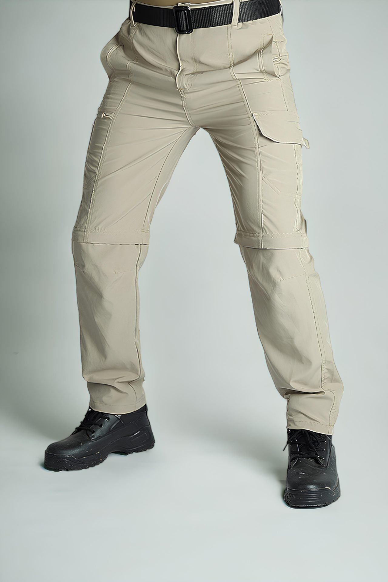 Pantalones Tácticos Convertibles Beige de Tela Ligera