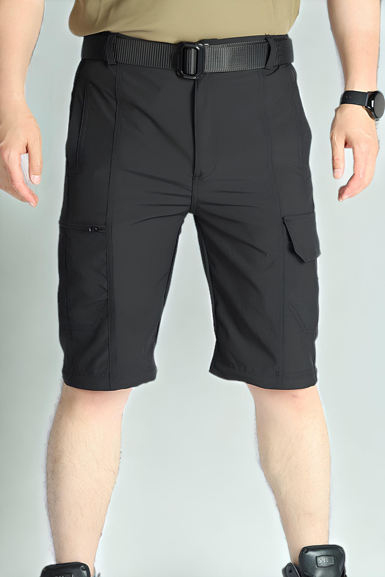 Pantalones Tácticos Convertibles Negros (Tela Ligera)