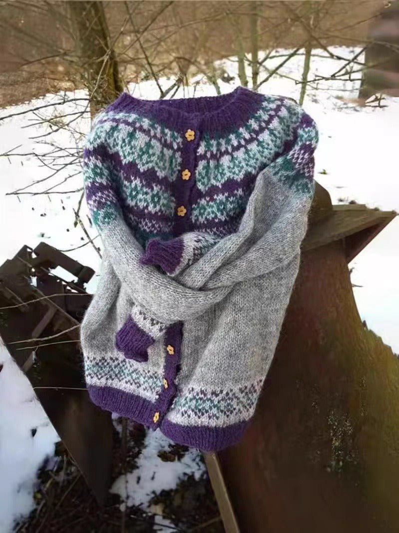 Naomie | Suéter de punto vintage islandés