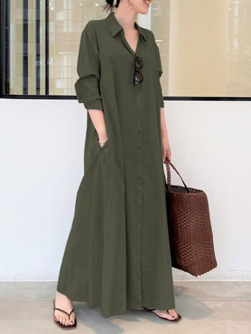 Elena | Vestido Blusa Lino Largo