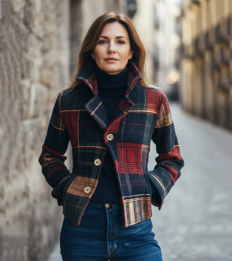 Maura | Chaqueta cálida de cuadros vintage, un estilo atemporal