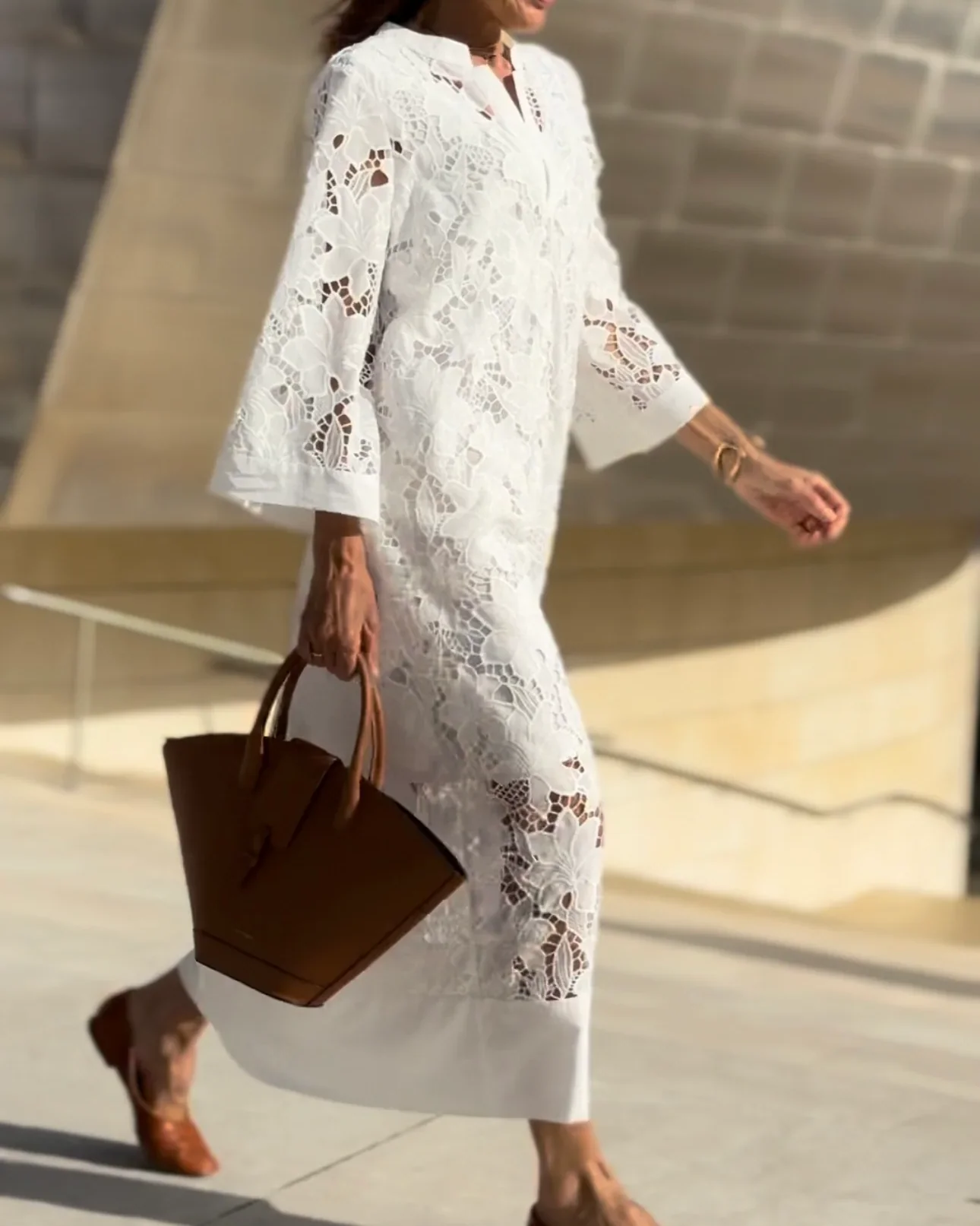 Élise | Vestido largo de encaje lujoso