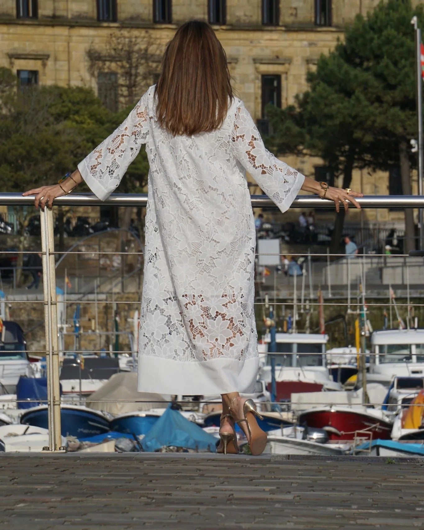 Élise | Vestido largo de encaje lujoso