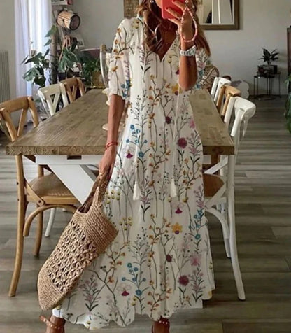 Michaela - Vestido Boho con Cobertura de Barriga