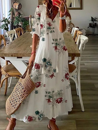 Michaela - Vestido Boho con Cobertura de Barriga